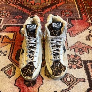 Golden Goose Shearling High Top Sneakers
